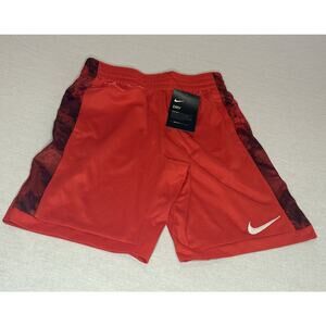 Nike Boys Shorts Dry Trophy Camo Stripe Dri-Fit Habanero Red Medium NEW